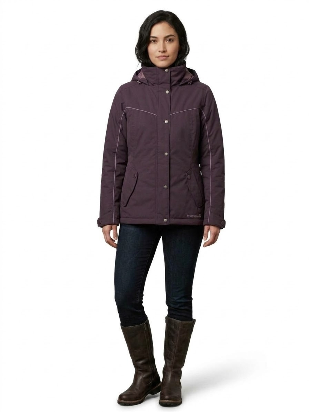 Merrell Women's Purple Omni Warm Winter Coat Size Med Removable Liner EUC Read